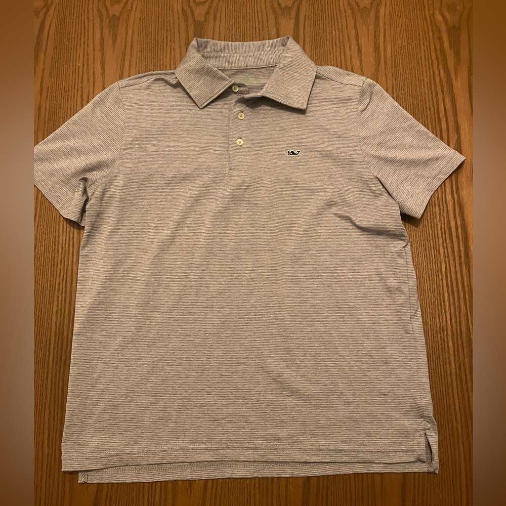 Vineyard Vines Sankaty Light Gray Polo Shirt size large
